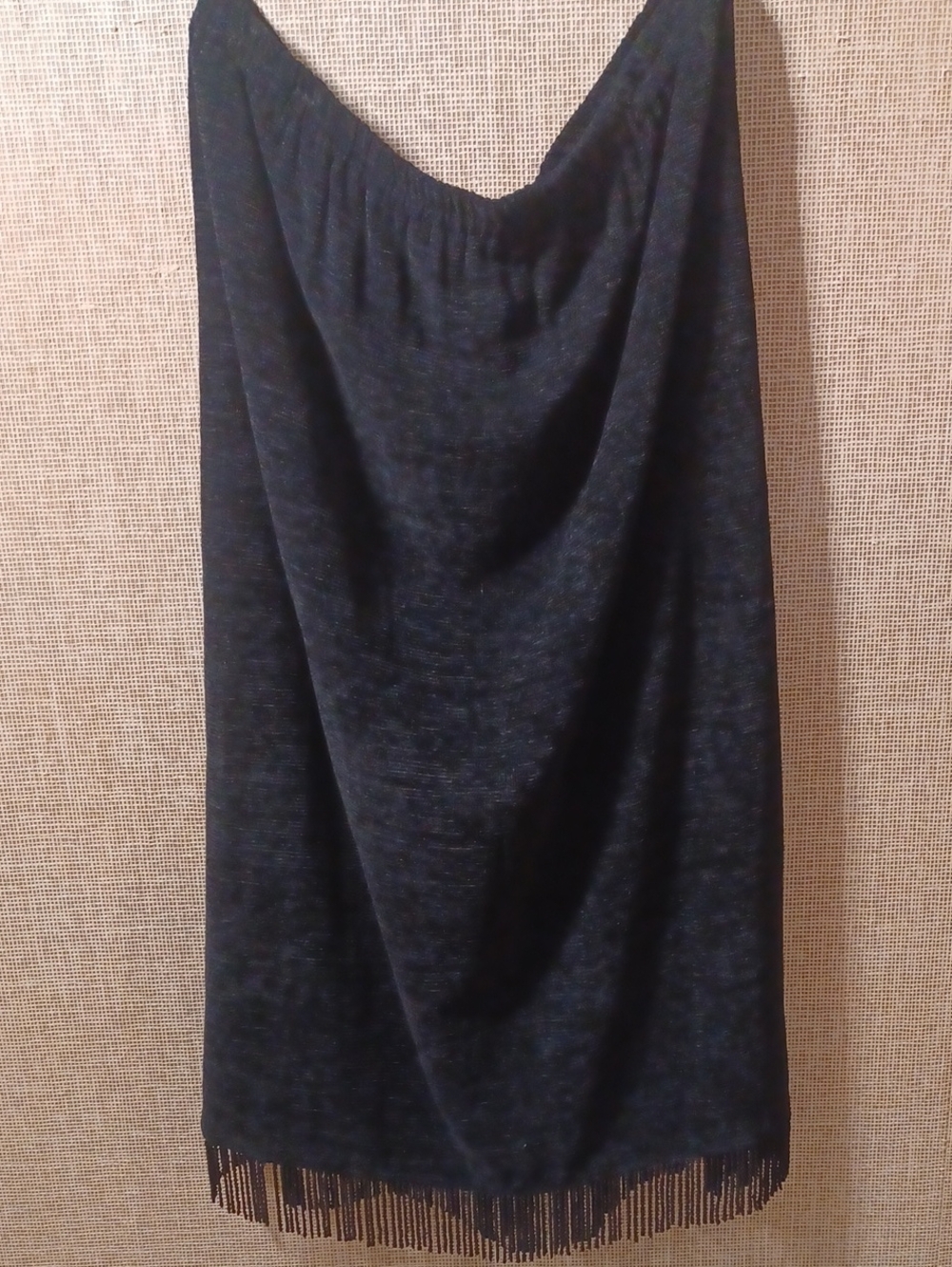 Maggie Barnes Black Midi Skirt with Fringe